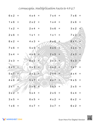 Cornucopia Multiplication Facts to 49 (C)