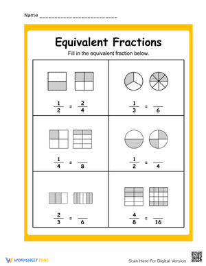 Equivalent Fractions Worksheet 4