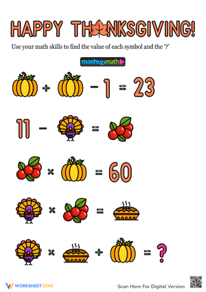 Happy Thanksgiving Algebra 5