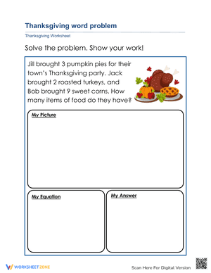 Thanksgiving Word Problem 3