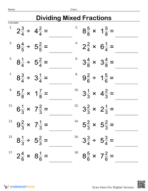 Division of Mixed Fractions