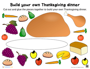 Thanksgiving Cut and Glue A Thanksgiving Dinner