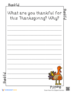 Thanksgiving Gratitude Writing Prompt