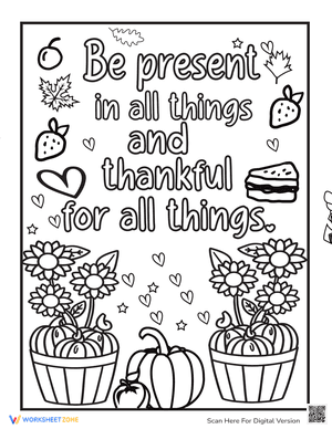 Grateful Thanksgiving Coloring Sheet 8