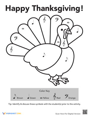 Happy Thanksgiving Coloring Notes