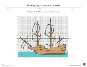 Thanksgiving Cartesian Mayflower Worksheet 2