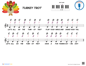 Thanksgiving Song-Turkey Trot-Treble Clef