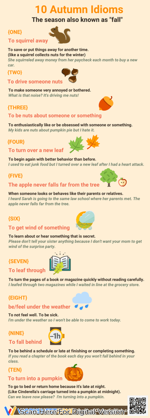 10 Autumn Idioms Meaning