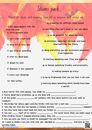 Thanksgiving Pack of worksheets