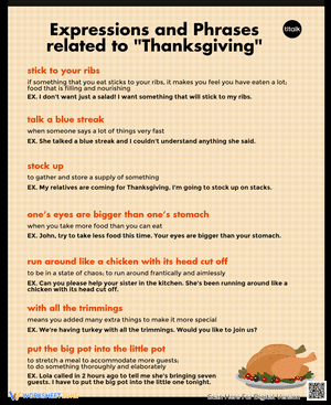 Expressions and Phrases related to Thanksgiving