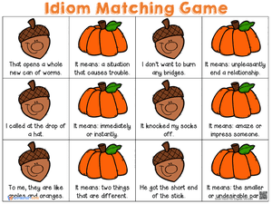 Fall Idiom Matching Game 3