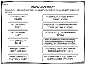 Fall Idiom Worksheet 1