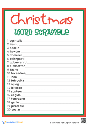 Christmas Word Scramble 11