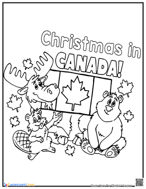 Christmas in Canada Coloring