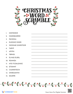 Christmas Word Scramble 18