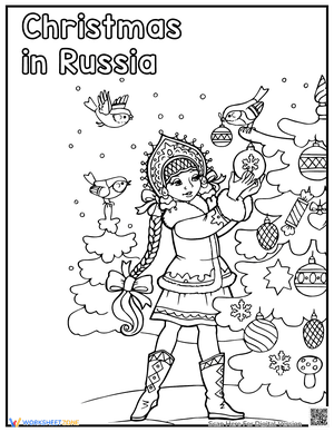 Christmas in Russia Coloring
