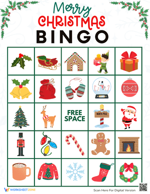 Merry Christmas Bingo Game 25