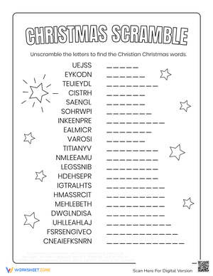 Christmas Word Scramble Hard 2