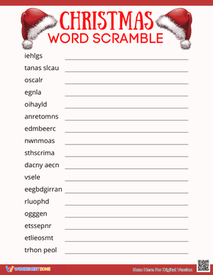 Christmas Word Scramble Worksheet 9