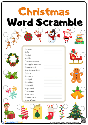 Christmas Word Scramble Worksheet 10