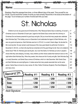 St. Nicholas Reading Comprehension