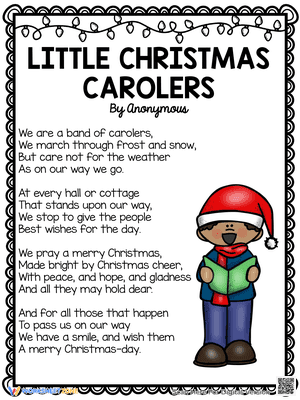 Little Christmas Carolers Reading Comprehension