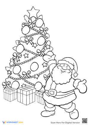 Santa by the Tree