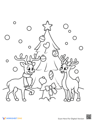 Reindeer by the Tree 2