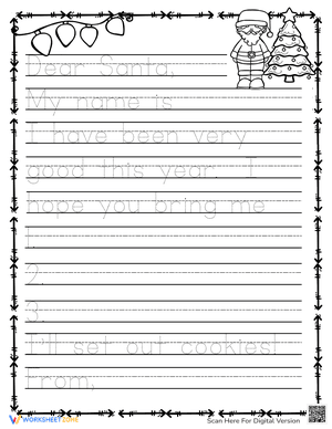 Kids - Letter to Santa Writing 2