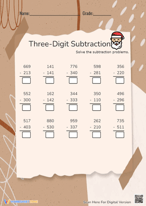 Three-Digit Subtraction
