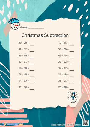 Christmas Subtraction Practice