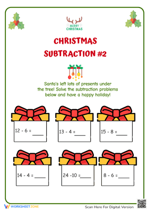 Merry Christmas With Christmas Subtraction #2