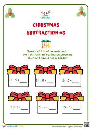 Merry Christmas With Christmas Subtraction #3