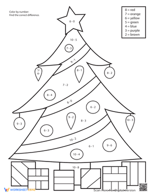 Christmas Tree Color by Number 6