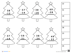 Christmas Tree Subtraction without Regrouping