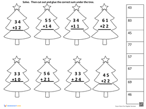 Christmas Tree Addition without Regrouping