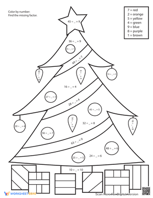 Christmas Tree Color by Number 10