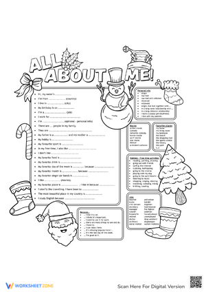All About Me Christmas Coloring