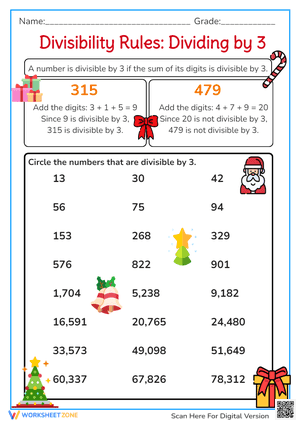 Divisibility Rules: Dividing By 3
