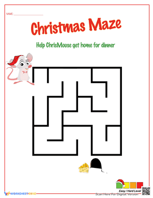 Easy Christmas Mouse Maze Printable