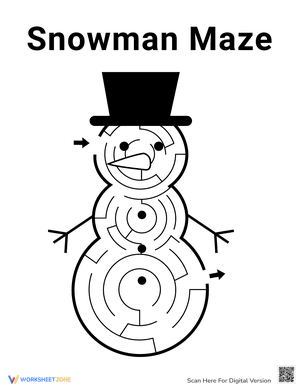 Snowman Maze Printable