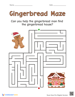 Gingerbread Maze Printable