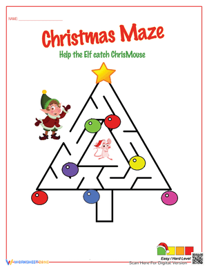 Easy Christmas Tree Maze Puzzle