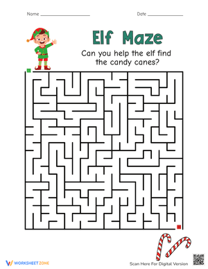 Elf Maze Printable