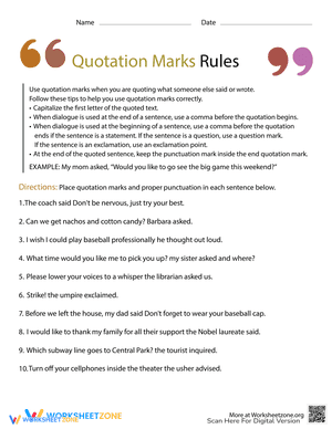 Quotation Mark Rules