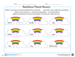 Rainbow of Plural Nouns