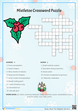 Mistletoe Crossword Puzzle