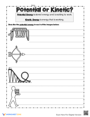 Potential and Kinetic Energy Worksheet