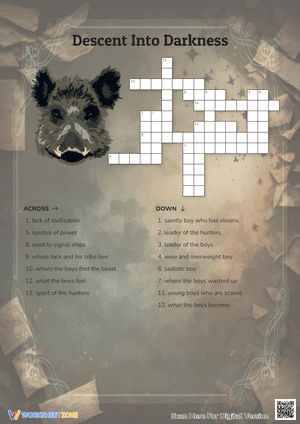 Descent Into Darkness Crossword Puzzle