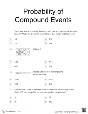 Probability of Compound Events Quiz 1